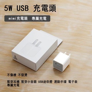 耳機專用充電頭 5V1A充電頭 適用給耳機手錶小功率數碼產品 充電 專用保護電源 充電頭 豆腐頭 miniUSB充電, 1個, 充電頭