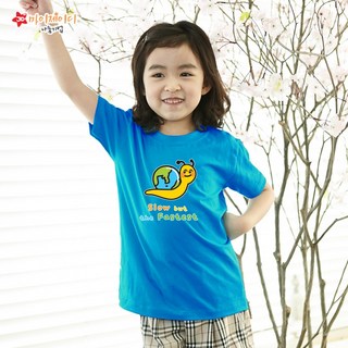 아트티셔츠 반팔(국내산) 지구를 사랑하는 - 빠른달팽이 / 제이디 여름성경학교 수련회 교회 어린이집 단체티