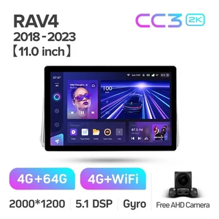 TEYES CC3 2K 도요타 RAV4 5 XA50 2018 - 용 자동차 라디오 멀티미디어 플레이어 네비게이션 스테레오 GPS, 01 빠른, 07 11.0 18RAV4 2K 64-F1