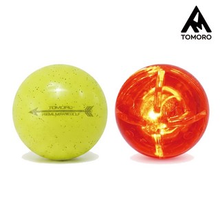 토모로코리아 파크골프공 3피스 고반발 비거리특화 흐린날 야간라운딩 글리터+LED 세트, 1개, 2개입, 글리터형광그린+LED레드