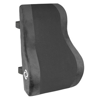 쌤소나이트 SamsON 온ite 사무실 의자 및 자동차 시트용 인체 공학적 요추 지지 베개 - 메모리 폼 등 베개 허리 통증 완화 다용도 사용 프리미엄 쿠션 지지대 블랙 쿨, 회색