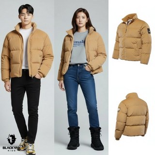 [백화점 출고] 블랙야크 패딩 남자 여성 M 코듀로이 다운 자켓 라이트 옐로우 중량 숏 점퍼