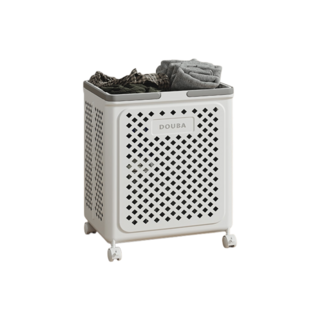 摺疊洗衣籃 收納推車 省空間分類籃, 大號- 白色 超取限一件