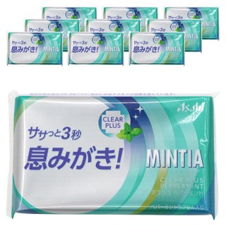 日本 Asahi MINTIA 薄荷糖 糖果 胡椒薄荷 Clear Plus 50粒 10入組, 10個, 7g