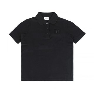 BURBERRY胸前刺繡B字方框LOGO設計棉質短袖POLO衫 (男款/黑)