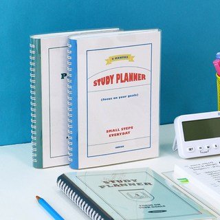 기본 스터디 플래너 커버형 4개월용 스케줄러 수험생 만년형, 블루