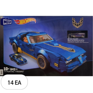 메가블럭 메가 핫휠 77 폰티악 파이어버드 레고호환블록, 혼합색상, 14개