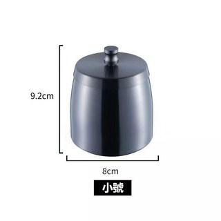 防風不鏽鋼菸灰缸 車用/家用/戶外三用煙灰缸 防摔耐用易清洗, 1個, 黑色小號（直徑8cm）