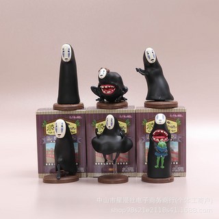 【台灣出貨】宮崎駿 千與千尋 無臉男 撈金鬼 公仔盲盒模型，創意桌面擺件，動漫周邊收藏, 1個, 全套6個