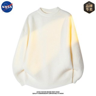 NASA 品牌高品質針織衫毛衣 男款冬季厚實保暖純色圓領長袖