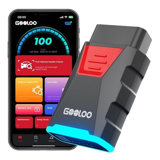 GOOLOO DS200 OBD2 스캐너 진단 도구 iOS 및 안드로이드용 블루투스 무선 모든 시스템 양방향 제어 8+ 핫 리셋 수리 가이드 코드 리더기 라이브 데이터 성능 테스, gray