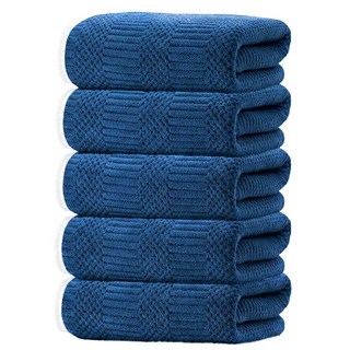 Craftsy 극세사 호텔 수건 40수 사계절용 세면 바스타올 먼지없는 속건 타월, 5개, 딥네이비