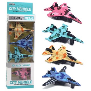 戰鬥機模型 迴力戰鬥機 飛機模型 F14 F15 F16 F18 F117 SR71 B2轟炸機, 1套, 四入一套禮盒B