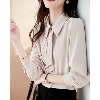 長袖襯衫 女士 秋冬裝 2026新款 設計感 小眾內搭襯衣 秋季打底衫 上衣