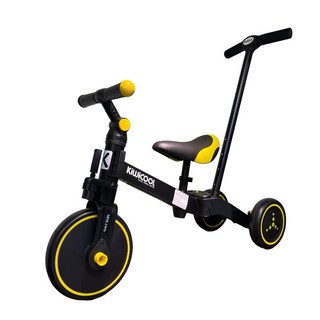 加利寶貝 Kiwicool 四合一多功能滑步車 兒童三輪車 平衡車 學步車 兒童滑步車 大車推桿款, 曙光黑 升級版推桿款, 1個