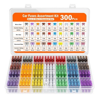 JK 휴즈 300종 세트 자동차퓨즈 차량 휴즈세트 마이크로 미니 스텐다드 소형 중형 대형, 1세트