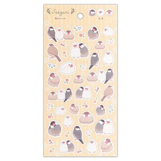 莫莫日貨 NB社 鳥類系列日本和紙貼紙 (共6款) - 手帳裝飾必備, 1個, 02.文鳥 18802