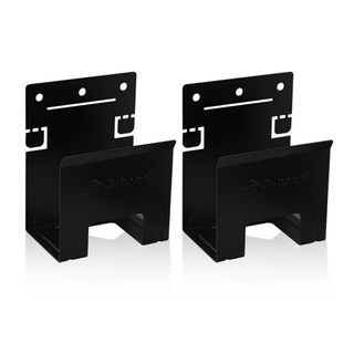 벽걸이티비선정리 무타공 공유기 셋톱박스 거치대, 셋아트 소 블랙 2개