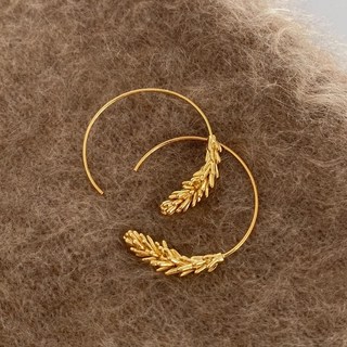 Ramlove 14K 도금 황금 보리 숲 기품 귀걸이 TDP-SS-030 발암물질 미포함