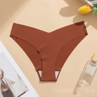 韓版低腰冰絲一片無痕運動內褲【U29】, 【U29】淺咖啡