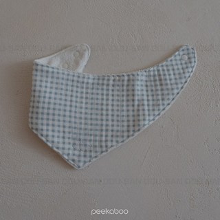 【林豆桑】現貨 韓國代購 PEEKABOO 小方格三角圍兜 圍兜/兒童/嬰兒/嬰兒圍兜/新生兒/男童/女童/嬰兒口水巾, 03 藍色, 1個
