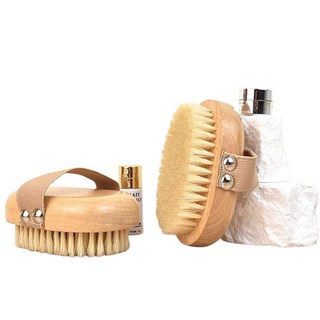 櫸木身體去角質刷 乾濕沐浴刷 大款，天然櫸木刷毛溫和去角質，促進血液循環改善橘皮，長柄設計清潔無死角, 櫸木身體清潔刷 大款, 1個, 1個裝