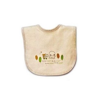 美國媽咪 KUKU酷咕鴨 有機純棉印花中圍兜 口水兜 飯兜 餵奶兜 嬰幼兒圍兜KU2231, 1個