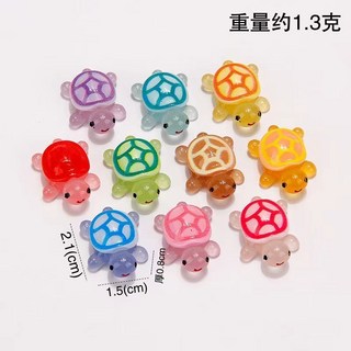 台灣熱賣 抖音爆款 微景觀夜光小烏龜 魚缸造景裝飾品 樹脂工藝DIY配件, 1個, 夜光龜背烏龜-1個【小號】
