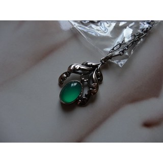 GEORG JENSEN 喬治傑生 81年度項鍊 綠玉髓 綠寶石 專櫃正品