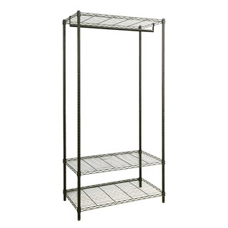 dayneeds 輕型 90x45x180公分 三層單桿衣櫥(鎖管) - 三色可選, 黑色