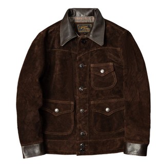 랩블루(LabBlue) 남성 빈티지 클래식 스웨이드 천연 가죽재킷 슬림핏 숏 세무자켓 가을 겨울용