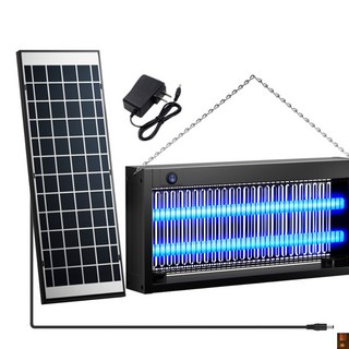 태양광 벌레 퇴치기 대형 곤충 야외 야외모기퇴치기 가정용 램프, 블랙 충전식 벌레 퇴치기 태양전지패널