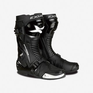 Ibuy部品 exustar 賽車靴 防摔 龍骨 滑塊 長筒靴, 黑(SBR-204)