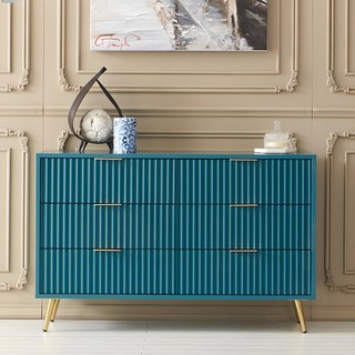 가구의가치 아트 3단 다용도 와이드 서랍장 1200 방문설치, 청록, 6개