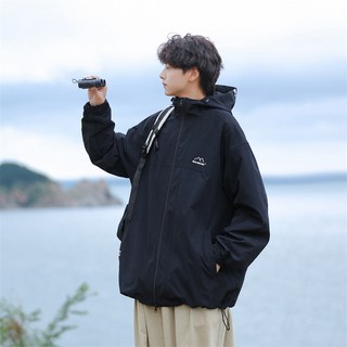 MOSAIRATION 가을 겨울 아웃도어 소프트 케이스 바람막이 커플 패션 카고 방수코트