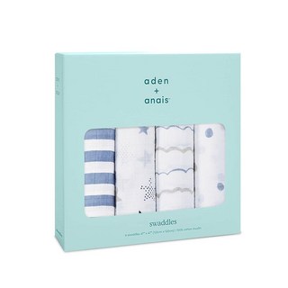 aden + anais(에덴앤아네이) 속싸개 거즈 베이비 【일본 정품 aden + anais 겉싸개 4장 세트 rock star 모슬린 코튼 100% 사용 】 에이든 앤 어니스