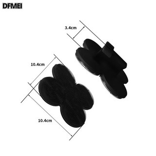 DFMEI 硅膠o洗澡刷按摩神器清潔刷浴室雙面長柄刷懶人搓背沐浴刷, 1個, 1個裝, 短款四葉草洗澡刷【黑色】:如圖