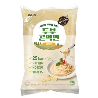 라라스팜 두부곤약면 넓은면 180g 국산콩 두부 병아리콩 함유 곤약면 곤약 누들, 20개