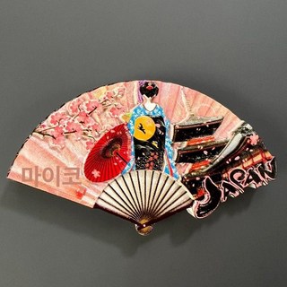 삿포로 마그넷 기념품 수집 마그넷 여행 관광 홋카이도, 무용사 부채 레진+자석