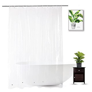 웰컬러 투명 샤워 커튼 라이너 182.9cm x 190.5c WellColor Clear Shower Curtain Liner 72 x 75 inch PEVA Heavy Duty, 1개