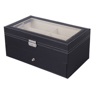 투니스 레더 2단 안경 보관함 12구, 1개, 블랙