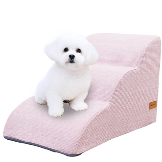 올미오펫 프리미엄 구름패브릭 강아지 곡선 2단 3단 4단 5단 계단, 프리미엄 핑크블라썸, 1개