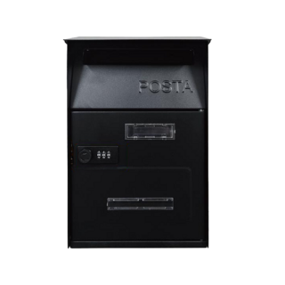 磨砂信箱(贈5mm貼片) 郵件箱 信報箱 家用信箱 密碼信箱 簡易信箱, 1個, 黑色-密碼鎖款