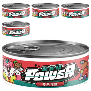COUCH POTATO Power 超能貓咪主食罐, 莓果佐雞, 80g, 5罐