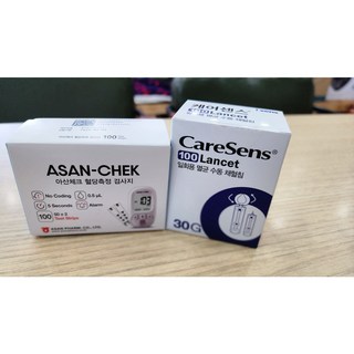 아산체크 혈당시험지 당뇨시험지 100매+채혈침100개, 1개