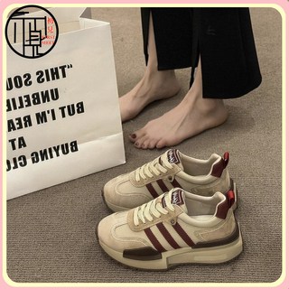 鞋 女鞋 美拉德複古做舊老爹鞋女休閒運動百搭華夫鞋厚底增高阿甘鞋德訓鞋 运动鞋 休闲鞋 板