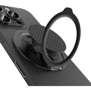 스마트폰 그립 거치대 핸드그립 벤크스 아머팝 마그네틱 폰 스탠드 Magsafe 맥세이프용 360도 회전 조절 가능 링 홀더 아이폰 16/15/14/13/12 시리즈용 내구성 있, 600D(블랙)