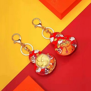 周家轉運財神鑰匙扣足金風生水起福葫蘆掛飾包包掛件車掛活動禮品招財擺件裝飾擺件招財小物招財進寶開幕送禮開店賀禮開店禮物招財, 風生水起（單掛件, 1個