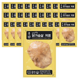 흑닭 바로먹는 닭가슴살 저염, 30개, 100g