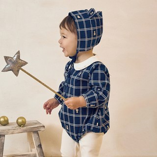 아가방 중계점*BEST* 25년겨울최신상 제이베어바디수트(모자) / 체크 패턴과 작은 곰돌이가 포인트인 바디수트세트. 단품으로 코디하기도 좋고 모자까지 있는 외출복